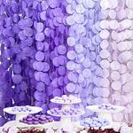 205Ft Lavender Party Decoration Ombre Purple Polka Dot Backdrop Streamer Tissue Paper Circle Dot Hanging Garland for Birthday Bachelorette Wedding Bridal Shower Engagement Lilac Violet Party Supplies