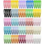 Aitakl 100Pcs Snap Hair Clips, Non-Slip Snap Barrettes, Colorful Hair Barrettes, Metal Cute Hairclips, Small Barrette for Baby Toddler Kids Girls - 2 Inch