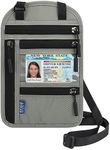 Travel Neck Wallet with RFID Blocking for Women & Men, Passport Holder, Anti-Theft Slim Neck Pouch(Light Grey)