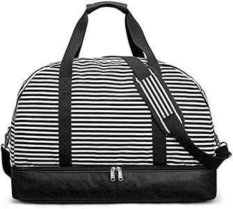 S-ZONE 60L Weekender Bag for Women Men Large Travel Carry on Duffle Weekend Overnight Duffel with Shoes Compartment