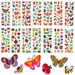 UPINS 200 Counts 3D Animal Insect Small Stickers Sheets Bulk for Kids Toddlers, Foam Sticker Books for Kids