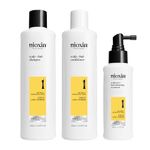 Nioxin Scalp + Hair Thickening System 1 - Hair Thickening System for Natural Hair with Light Thinning, Trial Size (Packaging May Vary)