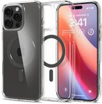 SPIGEN for iPhone 16 Pro Max Case, Ultra Hybrid MagFit, Compatible with MagSafe, Magnetic Ring, Air Cushion TPU Bumper Technology, Hard PC Back Raised Edges Cover - Clear Case/Graphite Ring