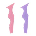 2pcs Silicone Beauty Rulers, Multipurpose Winged Tip Eyeliner Aid Eyeliner Stencils Eye Makeup Tool for Eyeliner, Eyelashes, Eyeshadow, Lipstick (Purple, Pink)