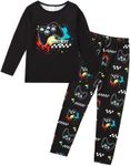 MyFav Boys Pajamas Set Long Sleeve Kids Sleepwear Big Boys PJS Children Nightwear Black Game 10Y