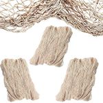 4E's Novelty Natural Cotton Fish Net Fishnet Decor Great Hawaiian and Beach Party Accessory Pack of 3 Fishnet by 4E's Novelty