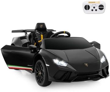 GYMAX Kids Electric Ride on Car, 12V Licensed Lamborghini Battery Powered Toy Vehicle with Remote Control, MP3, USB Port, Music, LED Light & Horn, Children Electric Car for 3+ Years Old (Black)