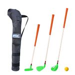 KONDAY Kids Golf Clubs Set Children Golf Set Yard Sports Tools Three Clubs with Carry Bag and Soft Balls (Green)