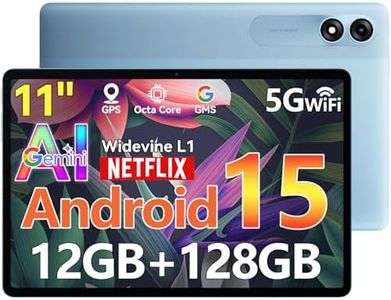 Blackview 2025 Android 15 Tablet 11 inch, Tab 90WiFi with 12GB+128GB Storage(Expand to 2TB), Unisoc T606 CPU, 8200mAh, IPS Display, Widevine L1, 5G WiFi Tablets, 13MP+8MP Camaras/Face ID, Blue