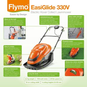 Flymo EasiGlide 330V Electric Lawn Mower – Compact Hover Design