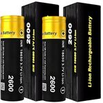 Aspire 2600mAh 20A Rechargeable Battery - 2 Pack - High Amp Flat Top Battery Long Lasting Li-ion Battery for Sub Ohm E Cigarettes Vape Starter Kit - No Nicotine
