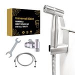 Universal Bidet - Handheld Bidet Sprayer Kit | Cloth Diaper Sprayer Set | Fits All Types of Toilets | Perfect for Skirted or one-Piece or Elongated Toilets | Easy to Install Stainless-Steel Bidet