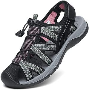Dannto Sandalias Deportivas Mujer para Verano Exterior Senderismo Ligeras Antideslizantes Trekking Deportivas Casuales Sandalias de Playa