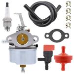 Fitbest Carburetor with Fuel Line/Filter for Tecumseh Troy Bilt Horse Tillers H30 H50 H60 HH60 632230 632272 631828 Carb