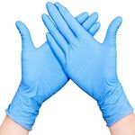 Disposable Nitrile Gloves, Medium size Latex-Free, Powder-Free, Blue Texture, Disposable Gloves (M, Blue)