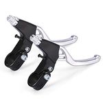 Brake Clutch Levers, Aluminium Mountain Bike Bicycle Cycling Brake Level Handles Lever Set(1 Pair)(Silver)