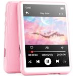 MECHEN 64GB MP3 Player Bluetooth 5.3 with 2.4" Full Touch Screen，Portable Digital Music Player with Speaker，FM Radio, Line Recording, HiFi Lossless Sound, Support up to 128GB (Pink)