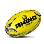 Rhino Cyclone Rugby Ball, Fluo Yellow, Size 5