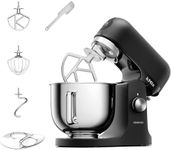 Kenwood kMix Sleek Black - Stand Mixer for Easy Baking, 5L Stainless Steel Bowl, Planetary Mixing, Metal Body, Variable Speed Control, 3-Piece Patisserie Set & Splash Guard, 1000W, Black (KMX751ABK)