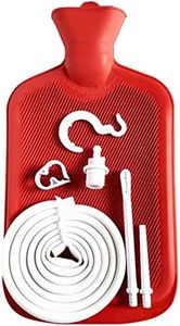 FUlanchennau 6Pcs Enema Bag Kit Rubber Enema Cleaner Includes 2L Hot Water Bottle 4.9ft Hose Controlled Water Flow Valve 2 Syringe Pipe Hook Water Coffee Enema Kit for Colon Detox Cleanse Enemas (Red)