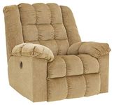 Signature Design by Ashley 8110398 Ludden Rocker Recliner 1 Touch Powered Reclining Sofa Contemporary Natural Sand