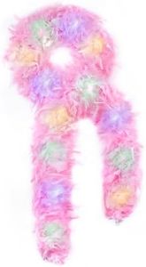 SOGUGOM Pink Light Up Boas - 65g 2 Yards LED Feather Boas for Party, Concert, Halloween, Christmas and Dancing Wedding(LED Boa - Pink)