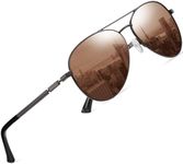 DUCO Classic Polarised Mirrored Pilot Sunglasses Mens Womens Vintage Polarized Sun Glasses Designer Shades 3025K (Brown Frame Brown Lens)