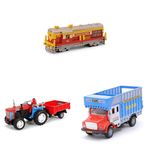 Centy Toys Kid Locomotive Pull Back Engine Trolley Tractor (Colors May Vary)|Public Truck - (Color May Vary)