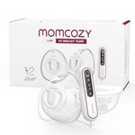 Momcozy Ultra-Light & Hands Free Breast Pump V2, Potent Wearable Pump with 27 Pumping Combinations, Low Noise Painless Portable Double Electric Pump, 17/19/21/24/27mm Flange/Insert Included