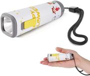 EverBrite Halloween Flashlights Halloween Gifts, Small LED Flash Light Handheld Torch with Lanyard 3AAA Battery Included, 1 Pack-White