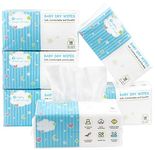 Orighty Dry Baby Wipes - Super Soft & Gentle, Use Wet or Dry, 100% Unscented Tissue for Baby Sensitive Skin, Versatile Uses for Diaper Changes, Baby Feeding, Nursing, Runny Nose & Drool, 600 Count