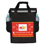 HOT DELIVERY BAGS Insulated Water Stain Repellent Food Pizza Courier Delivery Bag (Black, 34 liter, 15X12X20 Inch)