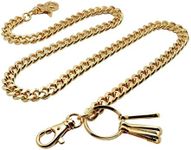 Basic Curb Cuban Link wallet chain Swivel Trigger snap Biker Punk Key chain, Gold, 30.7 inch