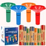 Coin Sorter Tubes and 28 Preformed Tubular Wrappers Set –4 Color Coded Coin Counters Tubes and Coin Wrappers