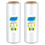 Packpal Shrink Wrap 2 Rolls 12"x 2000ft Total, Clear Plastic Wrap for Moving Furniture, Suitcases, Pallet. Stretch Wrap for Moving, Travel