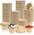 Cmkura 200 Pack 2oz Disposable Souffle Cups, Bagasse Fiber Souffle Cups Portion Cups Sample Cups Tasting Cups Condiment Cups for Salad Dressing Sauce Souffle and Salsa