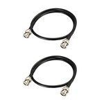 uxcell RG58 Coaxial Cable with BNC Male to BNC Male Connectors 50 Ohm 20 Inch 2pcs