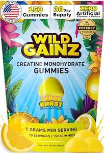 Creatine Monohydrate Gummies for Men & Women 5000mg - Made in USA, Potency Tested, Vegan, Supports Muscle Growth, Strength & Cognitive Function, Non-GMO Gluten-Free Lemon Flavored Creatine 150 Chews