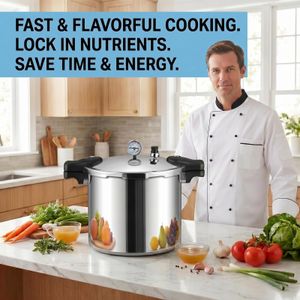 All American 25L Pressure Canner Cooker – Induction Compatible, Aluminum & Stainless Steel, 13 PSI Gauge