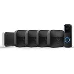 Blink Outdoor with two-year battery life | 4-Camera System (Black) + Blink Video Doorbell (Black) | HD Smart Security, motion detection, Alexa enabled