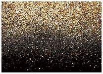 AIIKES 7x5FT Gold and Black Backdrop Starry Shiny Wedding Birthday Photography Background Prom Activities Decoration Child Newborn Photo Background Studio Props 11-547