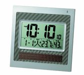 ADESSO ( Adesso ) radio digital wall clock solar power temperature display humidity display Silver C-8214SV