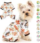 KUTKUT Dog Pajamas for Small Dogs Boy Girl Cute Dog Clothes Soft StretchClothes Onesies Summer Puppy Pajamas, Pet Dog Pjs Outfits Shirts Pet Cats Jammies Sleeper (Size: L, Chest: 45cm, Length: 35cm)