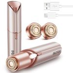 Profeir Facial Hair Removal for Women: Rechargeable Hair Removal Device - Painless Face Shaver for Women Upper Lip Chin (Rose Gold)