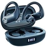 TREBLAB X3-Pro - Wireless Earbuds with Earhooks | 145H Playtime | IPX5 Waterproof Earphones | for Running & Workout | Sport Bluetooth Headphones with Charging case | Built-in Microphone | UPD 2023