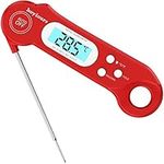 Instant Read Meat Thermometer for Grill and Cooking, hoyiours Ultra Fast Kitchen Thermometer with Backlight & Calibration, Digital Food Probe for Kitchen, Outdoor Grilling and BBQ, Red Classic Design