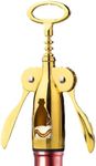 Sipoyen Gold Wine Opener Heavy Duty Wing Corkscrew with Bottle Opener Ergonomic Non-Slip Wing Handle Multifunctional Wine Bar Acessories