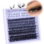 TOOCHUNAG Fluffy Individual Eyelashes Extensions with Bottom Cluster Lashes 40D Wispy Lash Clusters D Curl Russian Eyelash Clusters 10-18mm DIY Individual Lashes Extension at Home