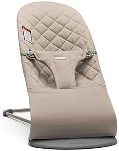 BabyBjörn Bouncer Bliss, Sand Gray, Woven, Classic Quilt | 2-in-1 Adjustable Baby Bouncer Seat and Toddler Chair, Newborn to Toddler (8-29 lbs), 4 Positions, Lightweight & Portable