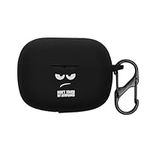 kwmobile Silicone Case Compatible with JBL Wave Beam Case Cover - Don't Touch My Headphones White/Black/Black